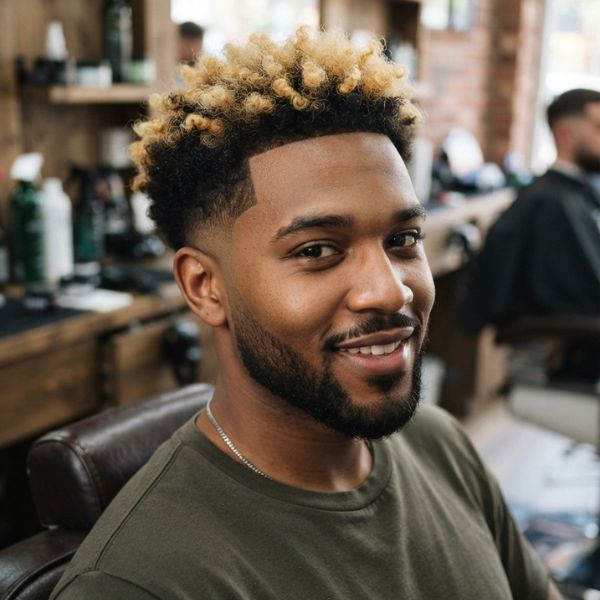 Dyed Tips with Mid Taper Fade