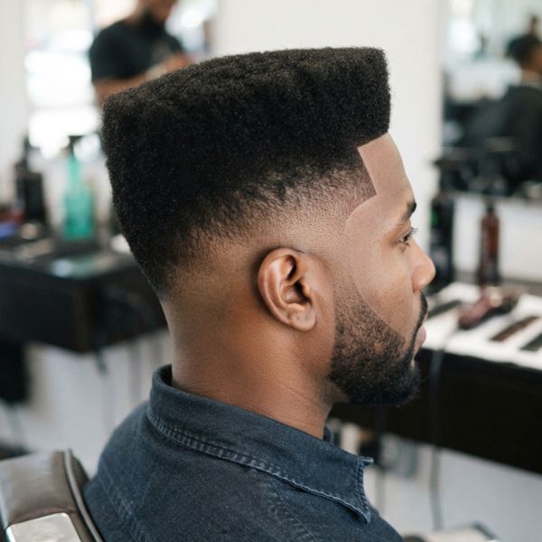 Flat Top with Mid Temple Fade
