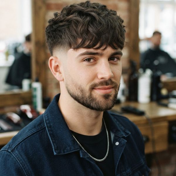Fringe with Mid Taper Fade Blowout
