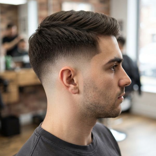 Mid Taper Fade Short Hair Straight