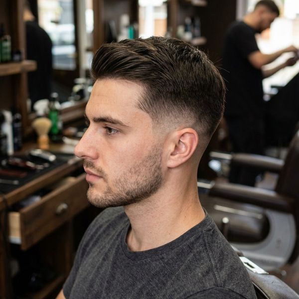 Mid Taper Fade Short Hair Straight