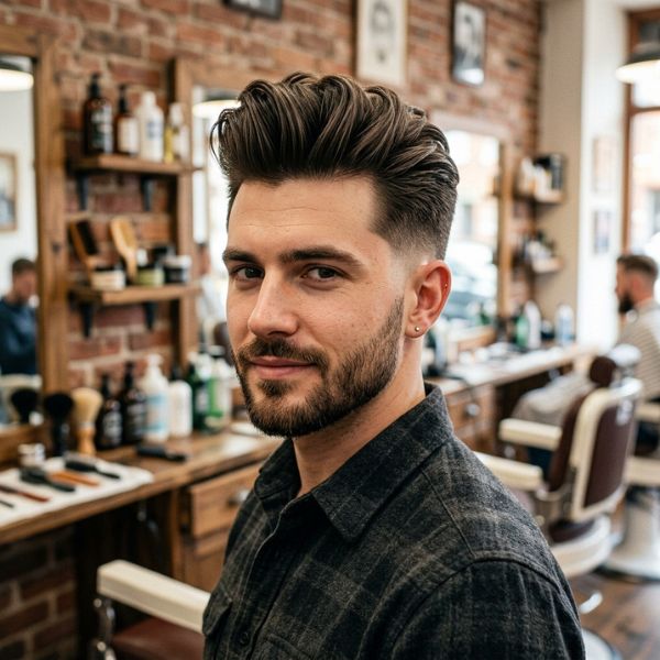 Pompadour Mid Taper Fade Blowout