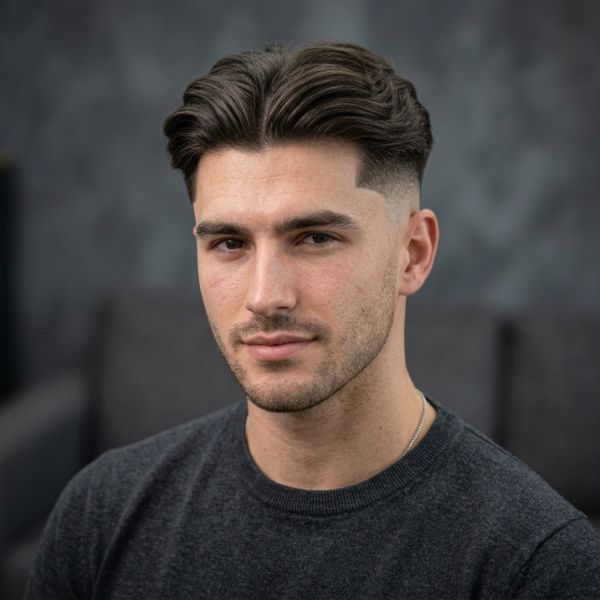 Undercut Middle Part Mid Taper