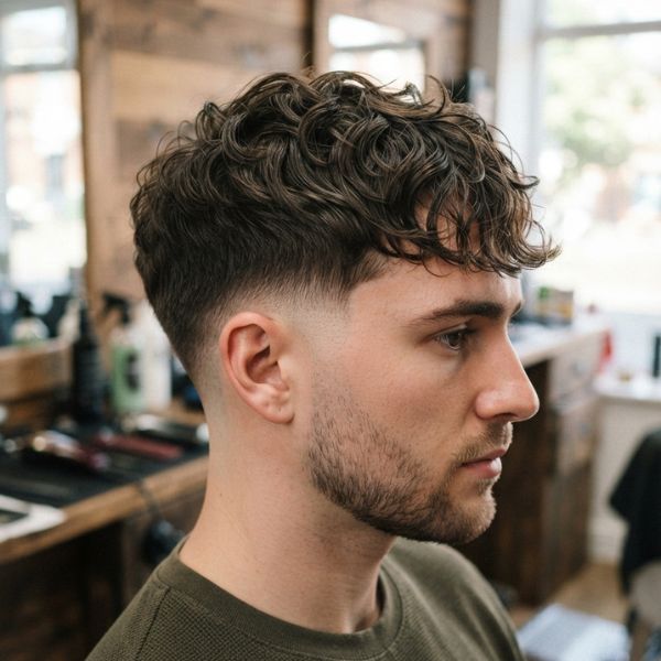 Wavy Fringe with Mid Taper Fade