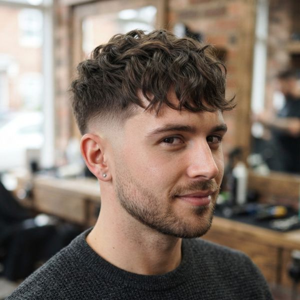 Wavy Fringe with Mid Taper Fade