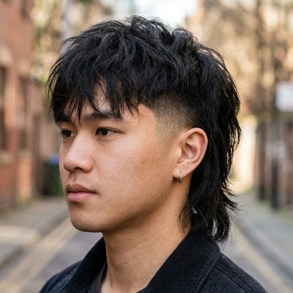 Asian Taper Fade Mullet