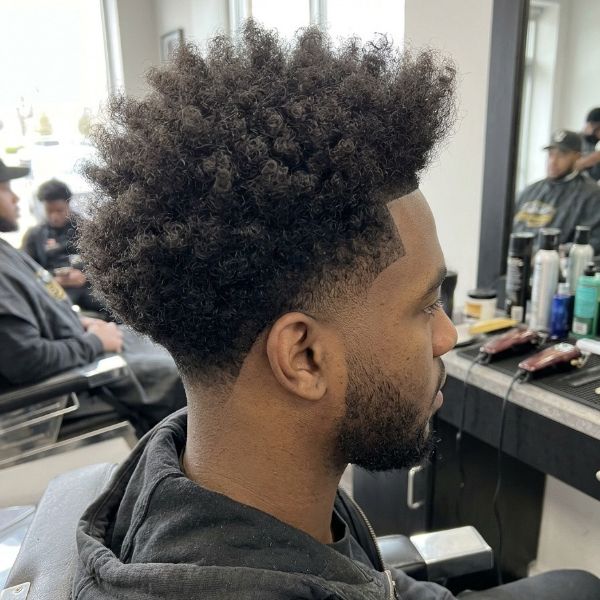 Blowout Low Taper Fade for Curly Hair