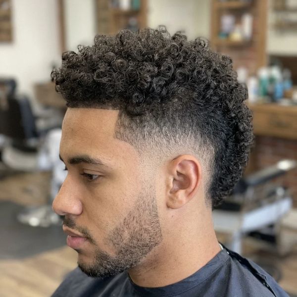 Burst Fade with Curly Hair (1)