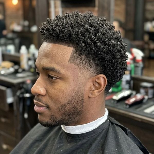 Defined Curls Taper Fade