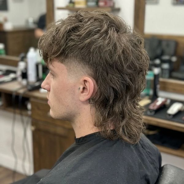 Disconnected Taper Fade Mullet