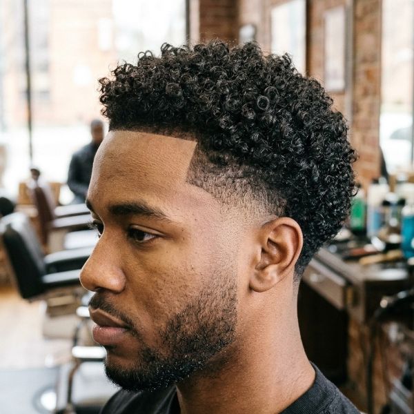 High Taper Fade For Curly Hair