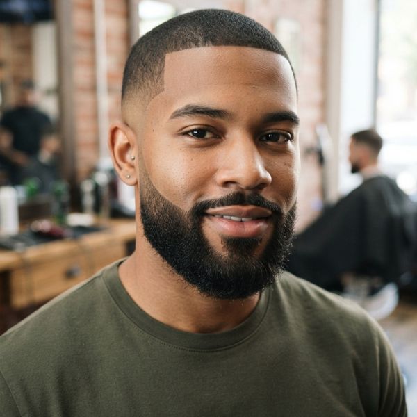Low Taper Buzz Cut with Beard