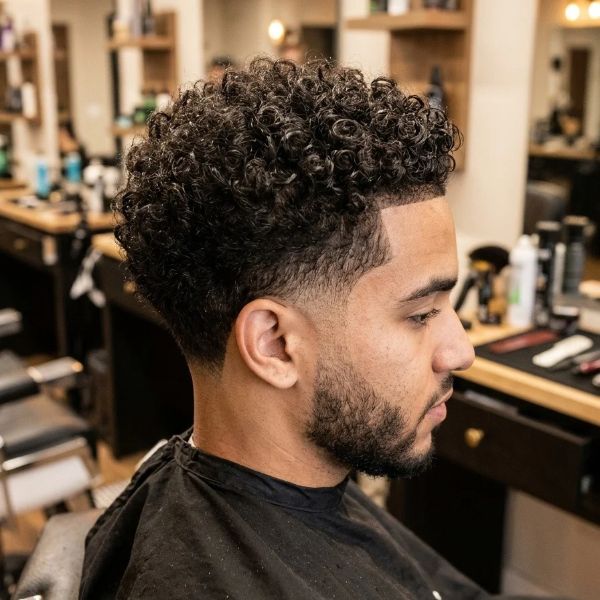 Low Taper Fade Curly Hair