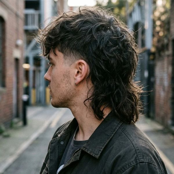 Messy Taper Fade Mullet