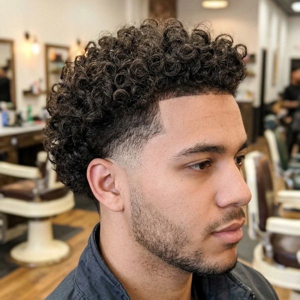 Mid Taper Fade Curly Hair