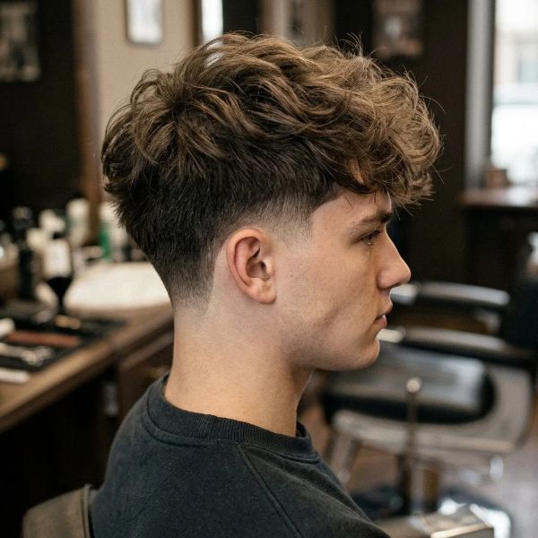 Mid Taper Fade Fluffy Hair
