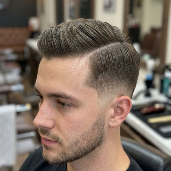 Mid Taper with a Side Part