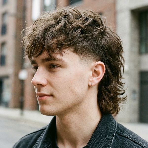 Textured and Fluffy Taper Fade Mullet